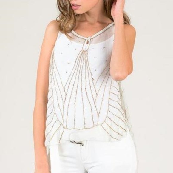 ITOO Hand-Beaded Coachella Top - Picture 1 of 16